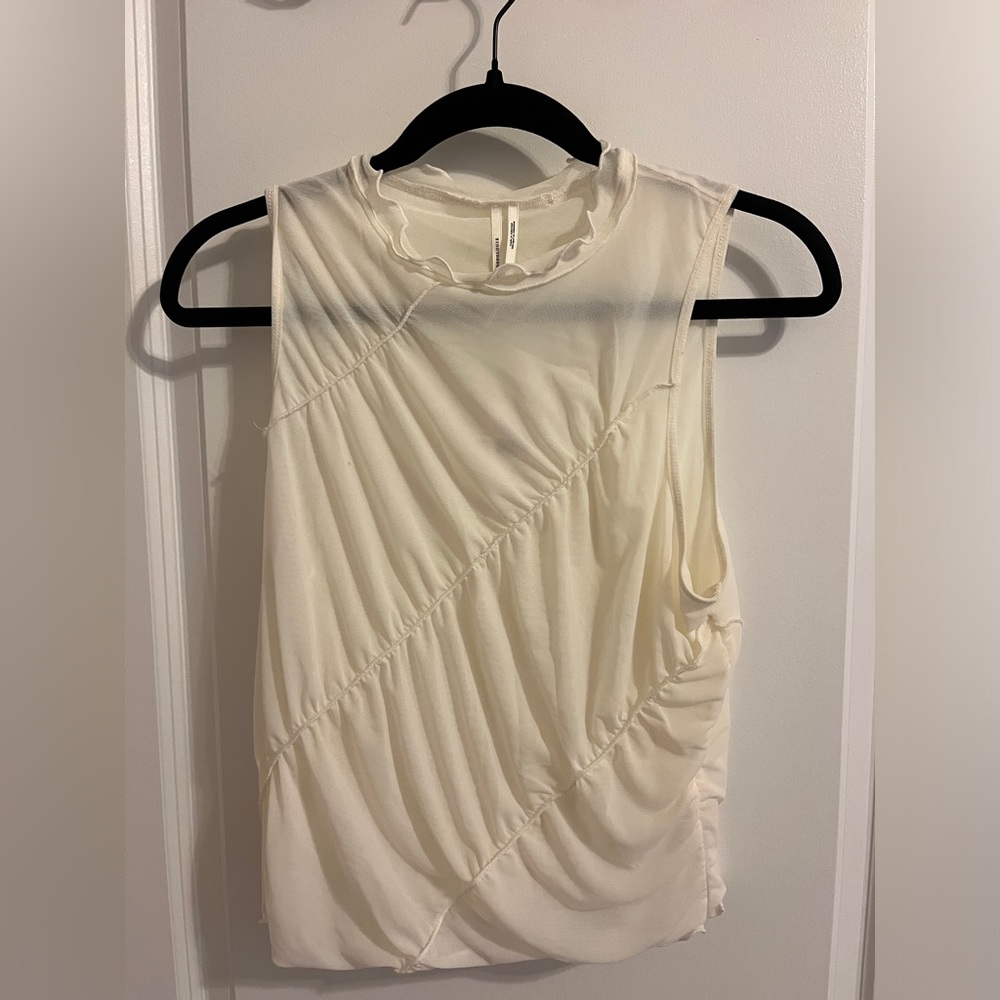 Anthropologie sleeves shirt - ivory - size large